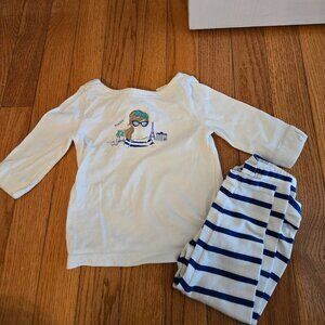 Girls Janie and Jack size 12-18 months top and striped leggings